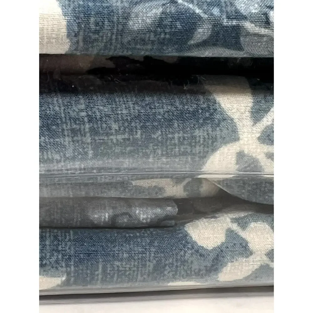 Ralph Lauren Indigo Cottage King Size Duvet Cover Blue Cream COTTON Floral NIP